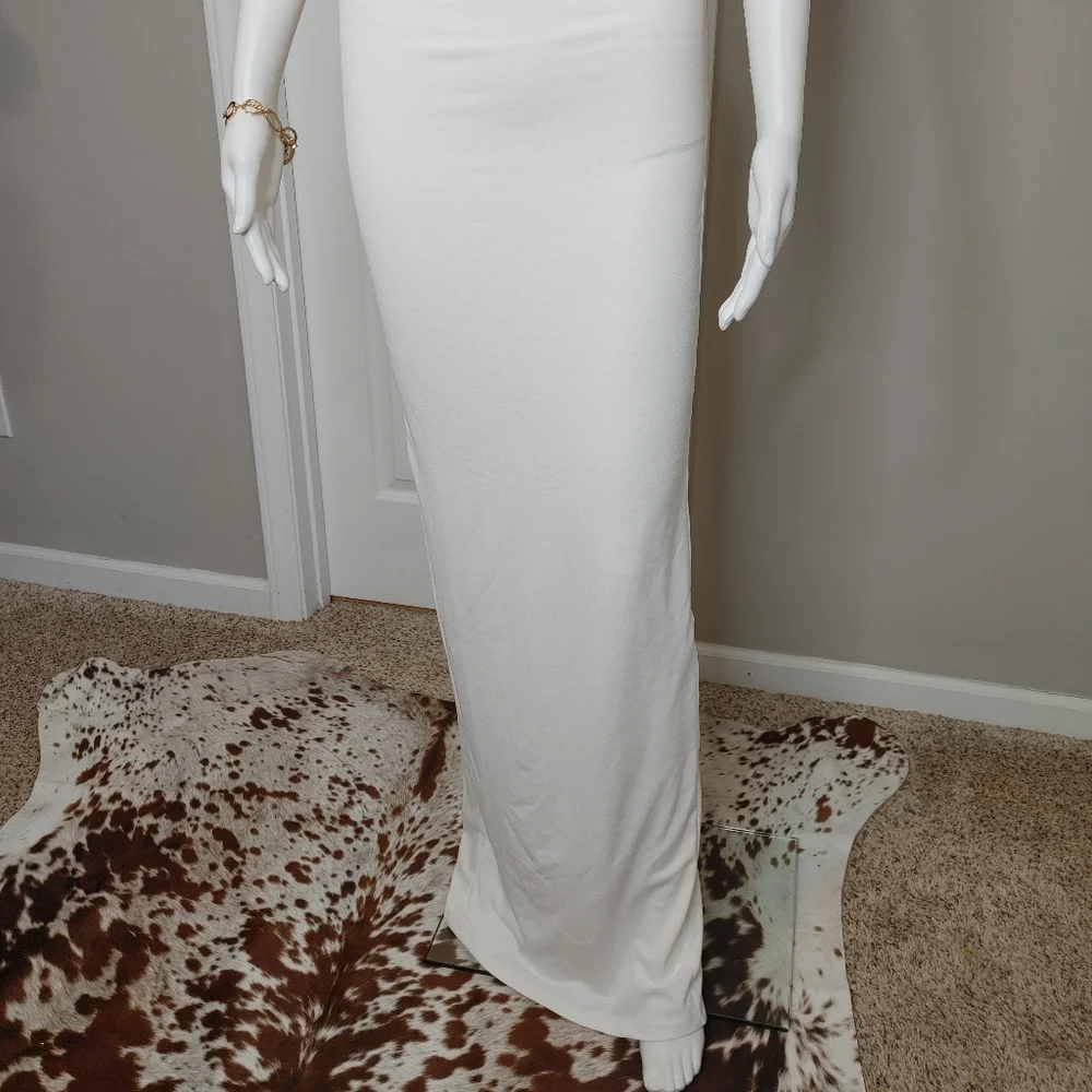 NAKED WARDROBE: THE NW TUBE DRESS, WHITE L - Picture 6 of 16